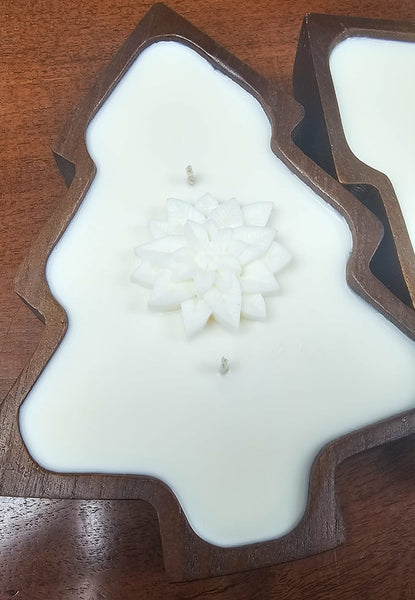 Christmas Tree Wood Bowl Candle 9 oz